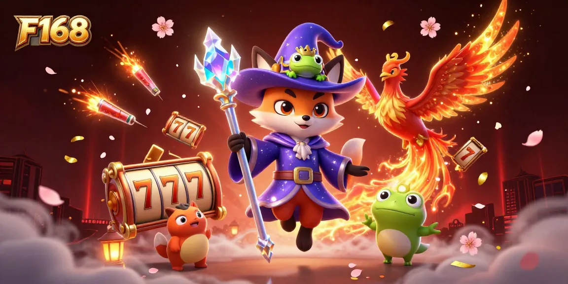 Experience thrilling gaming with F168 featuring mystical characters and vibrant casino elements.
